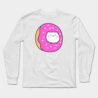 Mochi Cat In Donut Long Sleeve T-Shirt